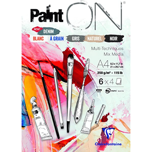 Paint'on A4-A3-A2, 250 grammi 24 fogli multitecnica e multicolore -  CLARIEFONTAINE - Intingo Shop belle arti e colori