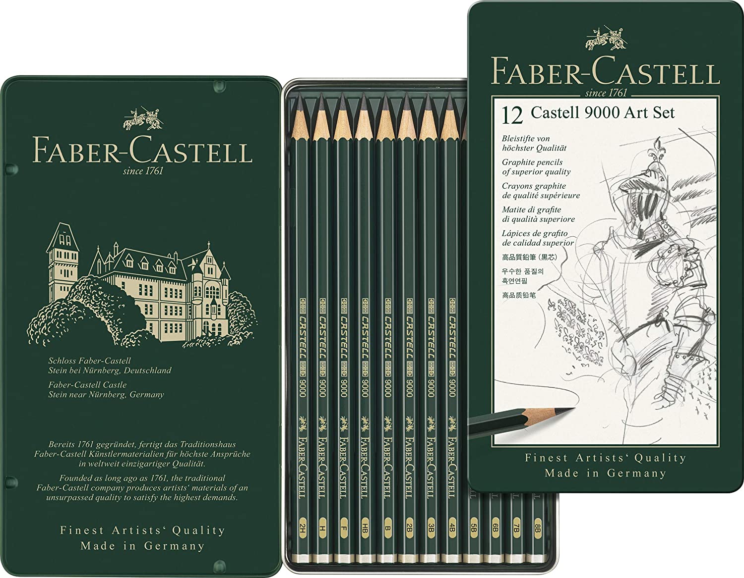 Faber-Castell 119012 - Matita Castell 9000, 2H, Confezione 12 : :  Cancelleria e prodotti per ufficio