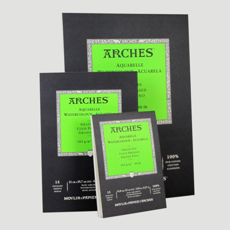 Arches, 300 grammi, 100% cotone, grana fine in blocco, bianco naturale -  ARCHES - Intingo Shop belle arti e colori